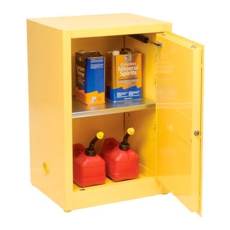 Justrite 12 gal, 1 Shelves, 18-Gauge Steel, 23.25 in W x 35 in H x Yellow 1924X